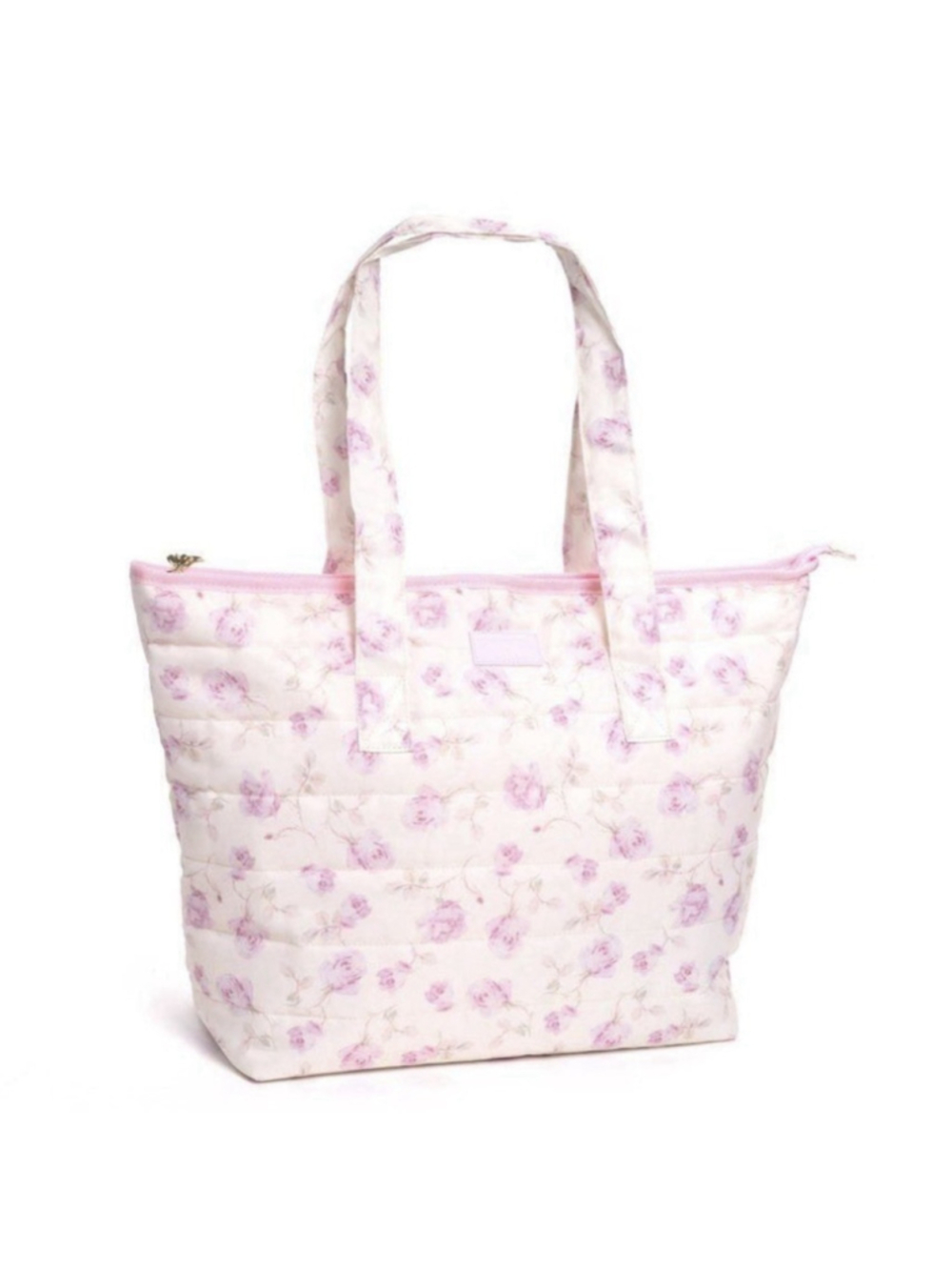 LoveShackFancy - Yoobi Ribbon Rosa Quilted Tote Bag Sterling Dusk